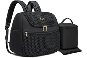 Qualyphant Breast Pump Bag for Spectra S1/S2 & Medela – Insulated Cooler Bag, 13" Laptop Sleeve, Diaper Backpack with Changing Pad – Lightweight, Water-resistant & Stylish for Work, Travel, Black