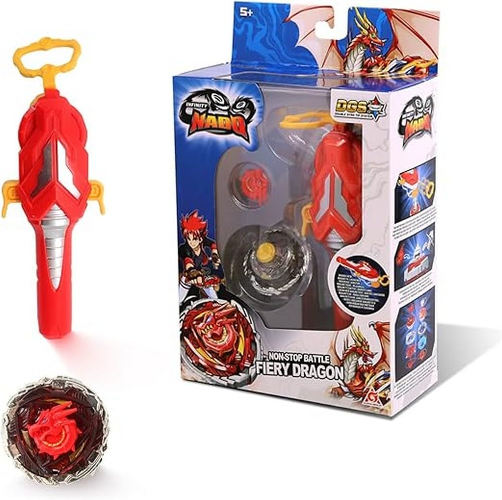 Infinity Nado Magnetic Launcher Spinner Endless Battle, Burning Dragon Gifts for Kids Age 5+ - Fiery Dragon