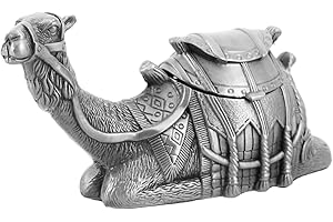 GLSTOY Silver Metal Camel Jewelry Trinket Organizer Box with Hinged Lid for Storing Rings and Necklaces,