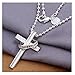 NYKKOLA Jewellery Beautiful Fashion 925 Silver Cross Pendant Bead Chain Necklace Gift