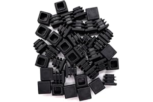 Square Tubing Plug Cap, 5/8 Inch Riccioofy 30Pcs Tubing End Cap Plastic Plugs Chair Glide Insert Finishing Plug Black