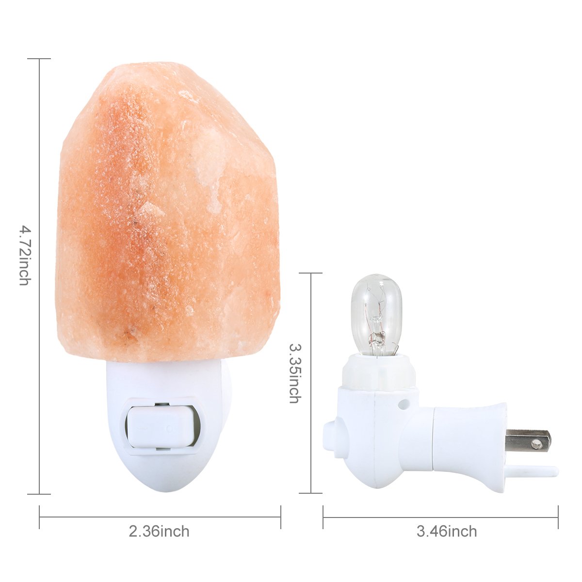 SDlife Salt Lamp Home Decor Night Light With Wall Plug (A)