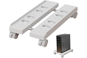 Adjustable Mobile CPU Stand, Ventilated Computer Tower Stand with 4 Caster Wheels Fits Most PC Tower, Under Desk CPU Holder P