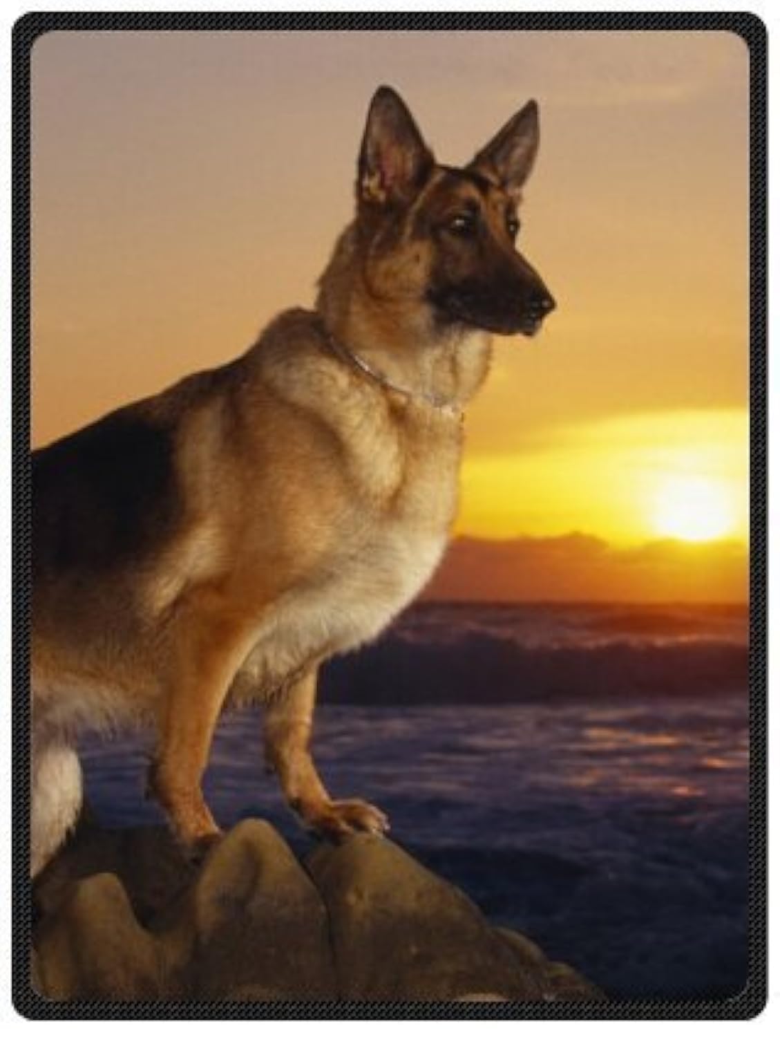 YISUMEI - Soft Fleece Blanket - Cute Pet German Shepherd Dog,150 x 200 cm Throw Suitable for Bed or Sofa