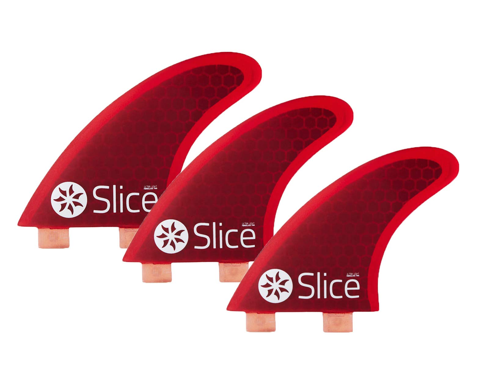 Northcore Surfing and Watersports Accessories - Slice Ultralight Hex Core S3 FCS Compatible Surfboard Fins - Red