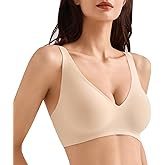 Yadalky Wireless Bra for Women, Deep V Seamless Bras Wirefree Bralette No Underwire Comfortable Sports Bra