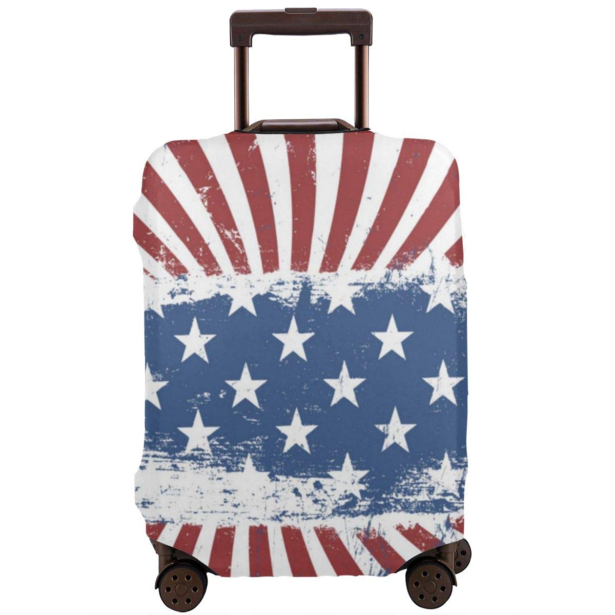 CHILL·TEK Luggage Cover, Vintage American Flag Washable Spandex Luggage Cover Protector Tourist Trol