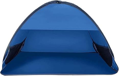 Amazon Co Jp Dfgdfg ミニサンシェードテント 遮光ドーム ポップアップテント 日光浴キャンプ ビーチ 個人 顔頭保護シェード ビーチ サンシェルター フェイスシェード ワンタッチ Uvカット 80 50 55cm ブルー ホーム キッチン