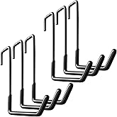 HUPBIPY Rafter Hanger Hook Garage Bike Hooks Ladder Hanger Large S Hooks for Hanging,with Non Slip Coating,for Organizing Bulk Items,Ladders,Bikes,Ropes and More Equipment (6, Black)