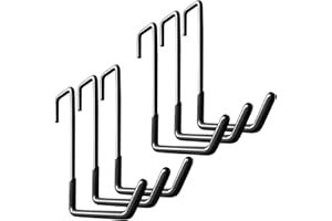 HUPBIPY Rafter Hanger Hook Garage Bike Hooks Ladder Hanger Large S Hooks for Hanging,with Non Slip Coating,for Organizing Bulk Items,Ladders,Bikes,Ropes and More Equipment (6, Black)