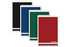 CHOPET Notebooks for Work - Spiral Notebook, 4 Pack, 5.6" x 8.4", Steno Pads with College Ruled, Assorted Covers, 80 Sheets, Notebooks for Note Taking
