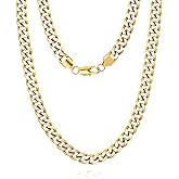 Silver Chain Necklace for Men Women: 3/4/6/10mm Italian Two Tone Cuban Link Black/Blue Silver Chain for Men - Necklace Chain Diamond Cut Stainless Steel Chain Necklace for Men 18/20/22/24/26inch