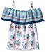My Michelle Big Girls' Multi Print Pop Over Cold Shoulder Top