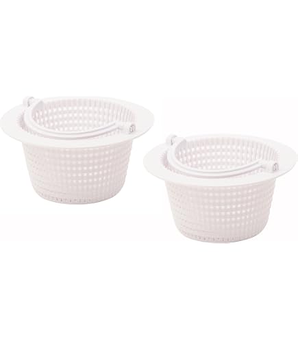 Kit De 2 Paniers Filtrants + Porte De Déversoir Pour Skimmer Hayward SPX1091C - Blanc ABS - Compatible Piscines Hors-sol Et Creusées
