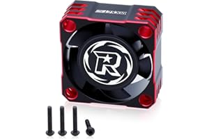SURPASS HOBBY USA Surpass Hobby 25mm RC Cooling Fan 32000RPM RC Car Fan for 1/10, 1/8, 1/12 Scale RC Car Turbo ESC (Black Red)