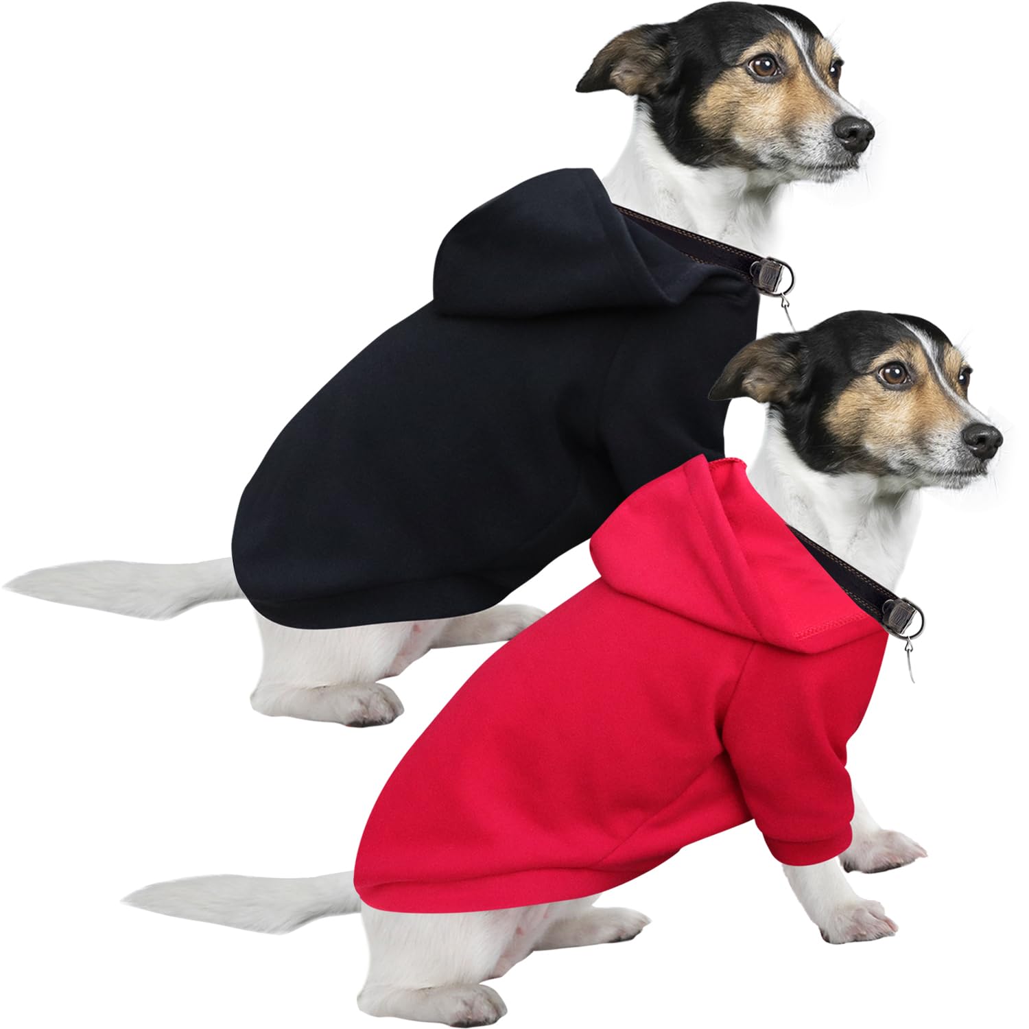 HuaLiSiJi Dog Hoodie Dog Sweatshirt Warm and Lightweight, With a Soft Texture, Elasticity Easy to Wear and Bright Colors (‎2PCS Red+Black, XXL)