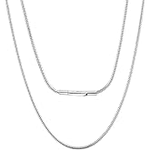 ChainsPro Round Snake Chain for Men Women Choker Layered Necklaces, 16-30inch Stainless Steel/Gold Plated/Black Hip Hop Men's Chain Necklace