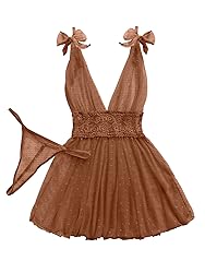 Lilosy Sexy Polka Dots Mesh Sheer Babydoll Chemise