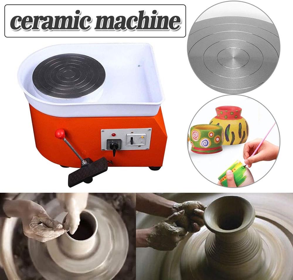 Pottery Forming Machine, Table Top Pottery Wheel Ceramics Clay Tool Molding Machine 25CM 350W 110V