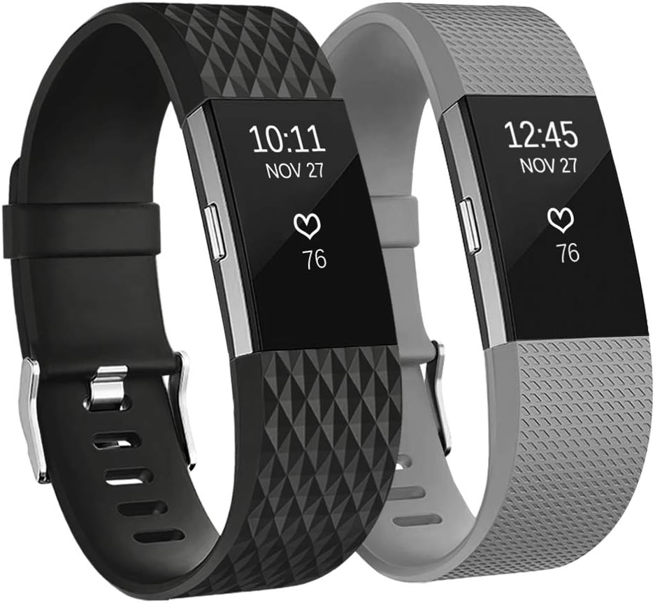 Adepoy Replacement Sport Strap Band Compatible for Fitbit Charge 2, Adjustable Accessory Sport Wristband Small Large Women Men
