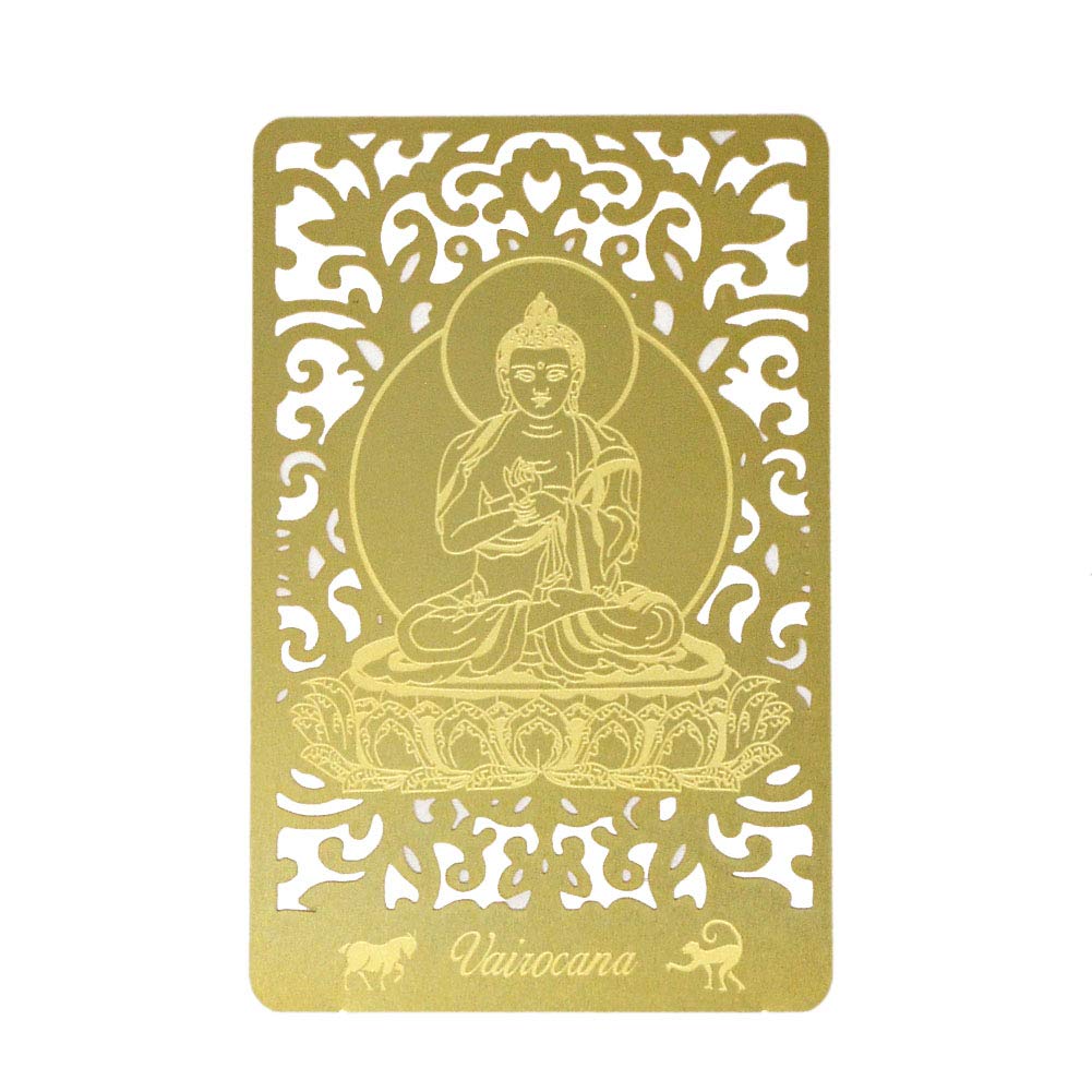 juanxian Feng Shui Bodhisattva Sheep&Monkey (Vairocana) Printed Golden Card W4121