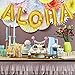 16 Inches Gold Aloha Balloons Banners Decoration,Gold Letters Balloons for Hawaii Tropical Graduation Bachelorette Anniversary Celebration Party Decorations