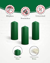 Cone Top Pillar Candles by Bask - Set of 6-3" x