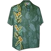 Pacific Legend Tropical Plumeria Single Panel Men's Hawaiian Shirts