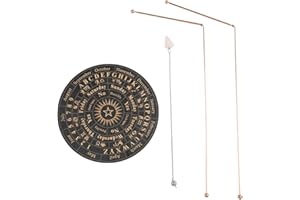 99.9% Pure Copper Dowsing Rods 2-Piece Set with Pendulum and Scrying Mat for Crystal Healing, Water Finding, Treasure Hunting