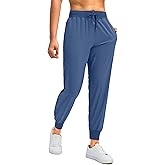 Soothfeel Women's Joggers with Zipper Pockets Lightweight Running Gym Travel Casual Workout Athletic Joggers Pants for Women Dusty Blue