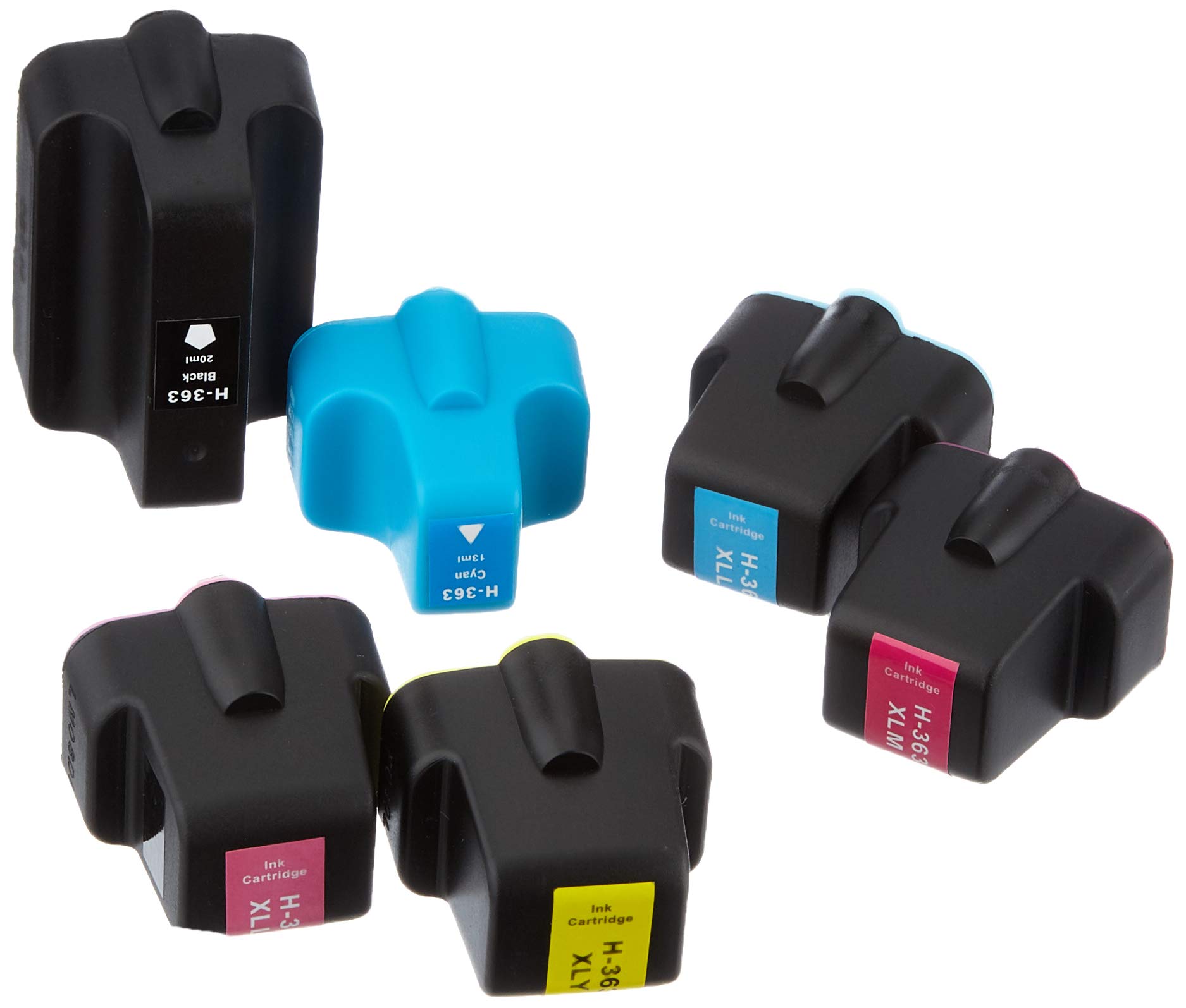 1 Go Inks Compatible Set of 6 to replace HP 363 Printer Ink Cartridges (6 Inks) - Compatible/non-OEM for HP Photosmart Printers, Black, Cyan, Magenta, Yellow, High Capacity
