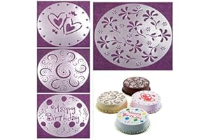 4 Styles Flower Heart Spray Stencils Birthday Cake Mold Decorating Bakery Tools Diy Stylish