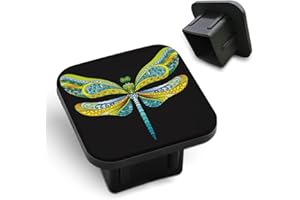 Tnomchey Dragonfly Towing Cover Green Insect Colorful Boho Tattoo Fantasy Vintage Sturdy Rubber Tow Hitch Cover Insert Receiver Tube Cover Cap Fit for 2 Inch Hitch Receivers