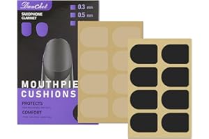 Danchet Clarinet/Soprano Saxophone Sax Mouthpiece Cushions Patches Pads,2 Packs 0.5mm Black & Clear (16 pieces).