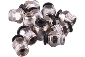 QBGTFAK 1/4" PT Male Thread 6mm Push in Joint Pneumatic Connector Quick Fittings 12 Pcs Ted Lele (6mm 1/4)