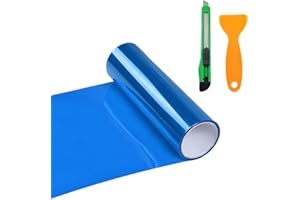 LSKASELUE Car Headlight Tint Film, 12"x48" Auto Tint Vinyl Film Sticker Sheet Roll with Squeegee & Cutter, Self Adhesive Extr