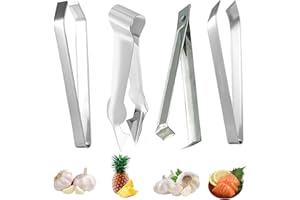4PCS Stainless Steel Garlic Peeler - Garlic Tweezers with Fruit and Vegetable Remover/Kitchen Garlic Skin Remover Simple Fish