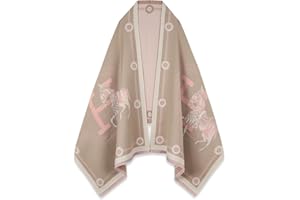 EXTREE Scarfs for Women Pashmina Silky Shawl Wrap for Evening Dressing Blanket Open Front Poncho Cape