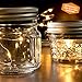 Solar Mason Jar Lights - 3 Pack of Lids for Regular Mouth Mason Jars - Soft White Color - 8 Fairy Lights per string for a firefly effect