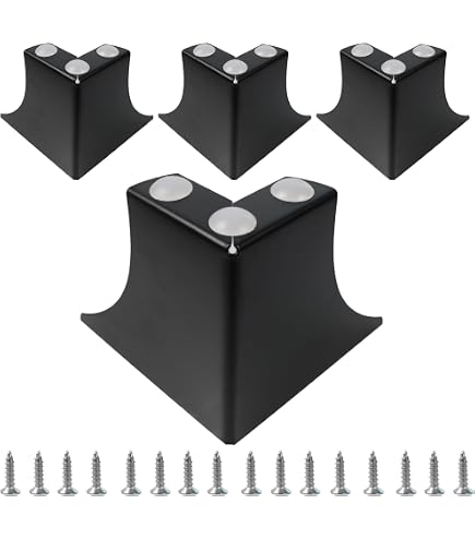 IBorn 4 Inch Metal Furniture Legs Table Legs DIY Sofa Replacement Feetangled Design Black Brushed Finishing Set Of 4 10cm