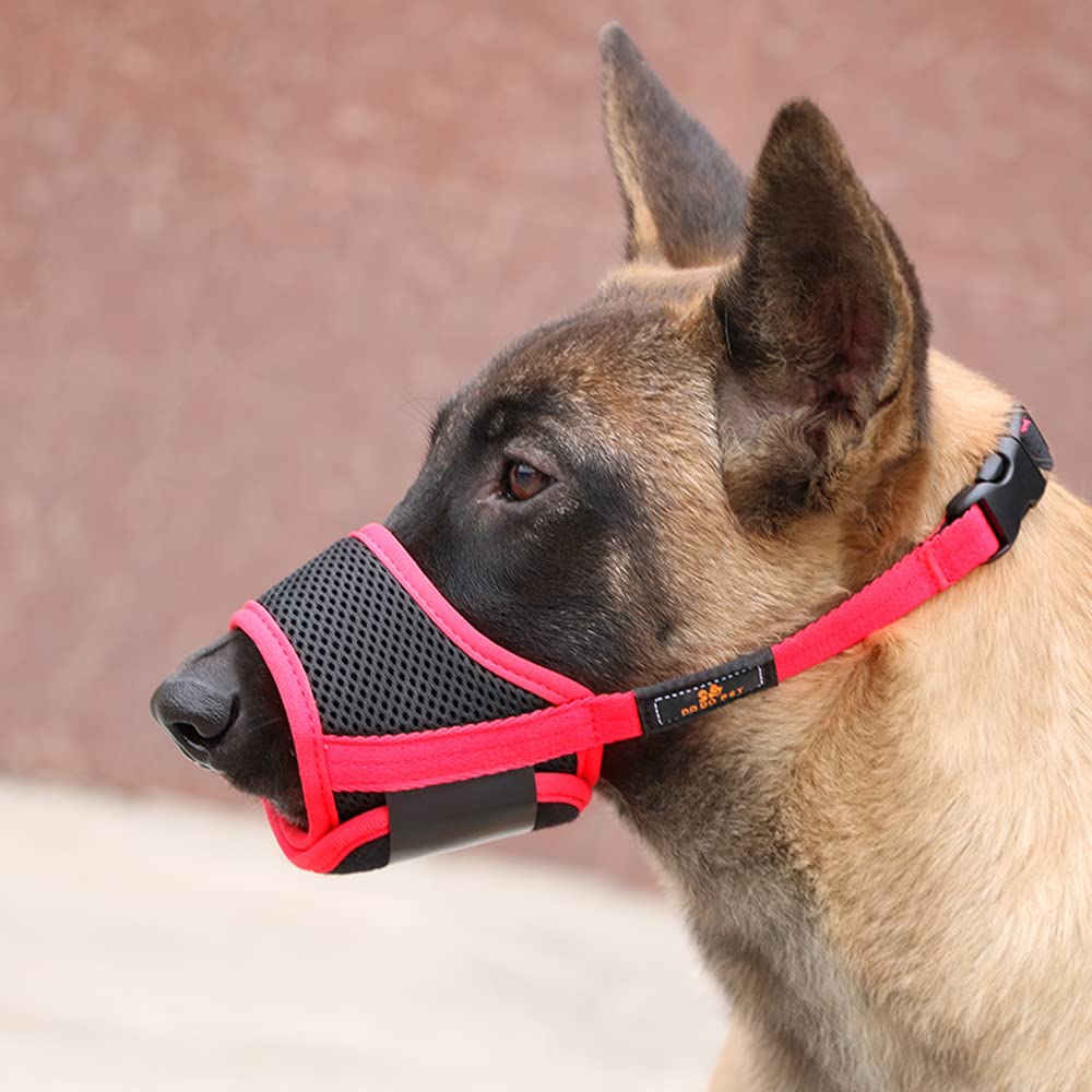 DZOZO Dog Muzzle Nylon Mesh Breathable Dog Mouth Cover Soft Mesh Muzzle Breathable Dog Muzzle Dog Training Muzzle Prevent for Barking Biting Pet Mouth Cover Adjustable Dog Muzzle Mouth Cover