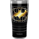 Tervis Traveler DC Comics - Batman - Gotham Gold Triple Insulated Tumbler Travel Cup Keeps Drinks Cold & Hot, 20oz, Stainless Steel