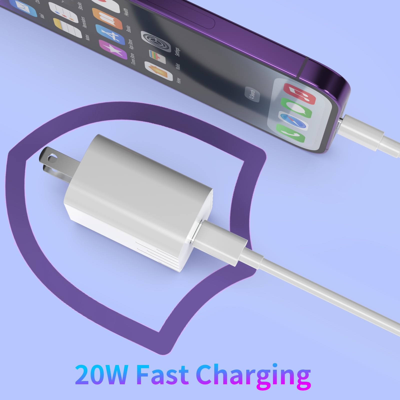 [Apple MFi Certified] iPhone Charger Fast Charging with 2 Pack USB C to Lightning Cable for iPhone 14/13/12/12 Pro Max/11/Xs/XR/X Max, ipad, AirPods Pro Block Original Lightning to usbc Charg Cord
