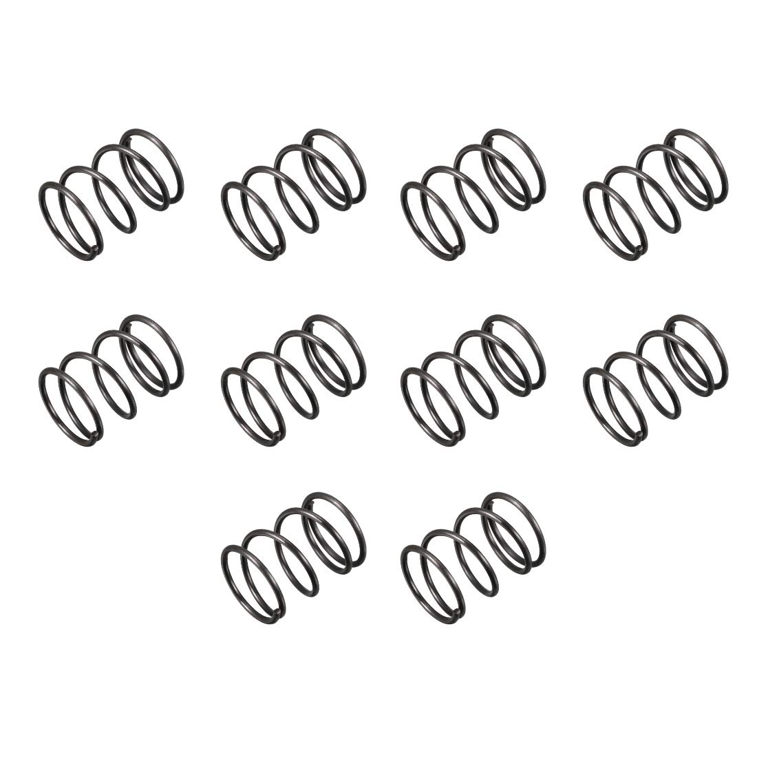 sourcingmap 1.2mm Wire Dia 15mm Outer Diameter 20mm Length Compression Spring Black 10pcs