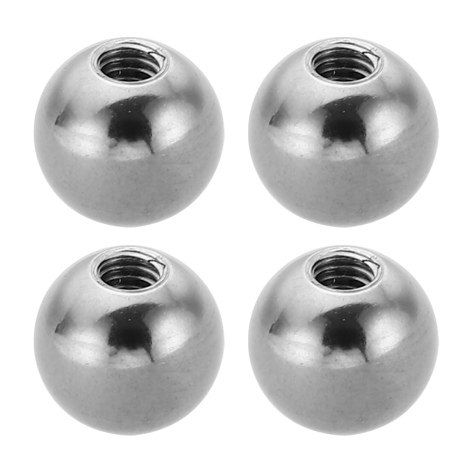 PATIKIL M4x11mm Ball Nuts Knob, 4 Pcs Female Thread 304 Stainless Steel Round Blind Hole Screw Cap Cover for Lighting Machinery DIY Decoration, Silver