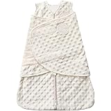 HALO Sleepsack Swaddle, 3-Way Adjustable Wearable Blanket, TOG 3.0, Velboa Plush Dots, Cream, Newborn, 0-3 Months