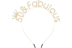 Atoden 50th Birthday Decorations for Women 50 and Fabulous Birthday Headband Tiara Queen Crown Gifts