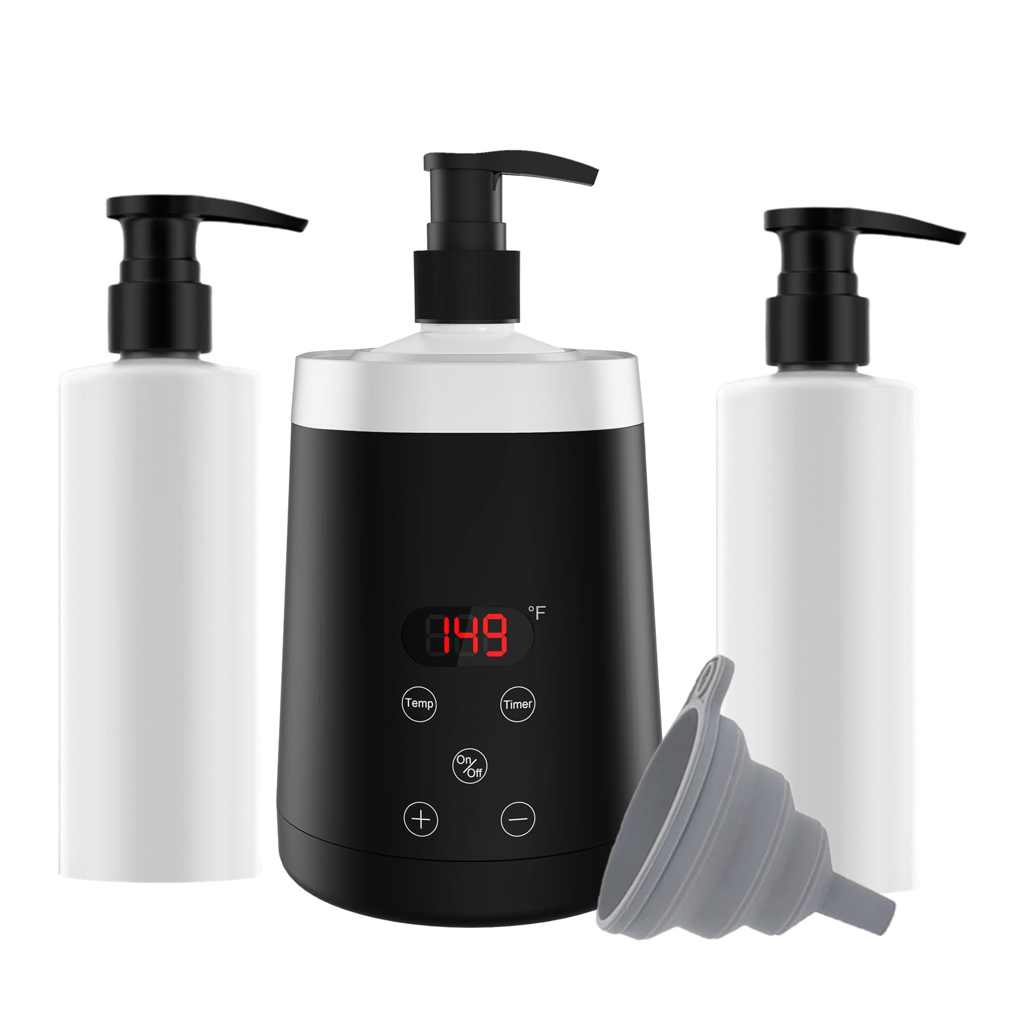 JOSBES Massage Oil Warmer, Professional Lotion Warmer, Cream Warmer, Oil Bottle, Automatic Thermostat, for Salon, Barber Shop, Home, with Dispenser (Black)