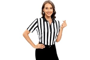 CUTIEHON Women's Referee Shirt, Official Basketball Umpire Jersey for Halloween Costumes Football Uniforms