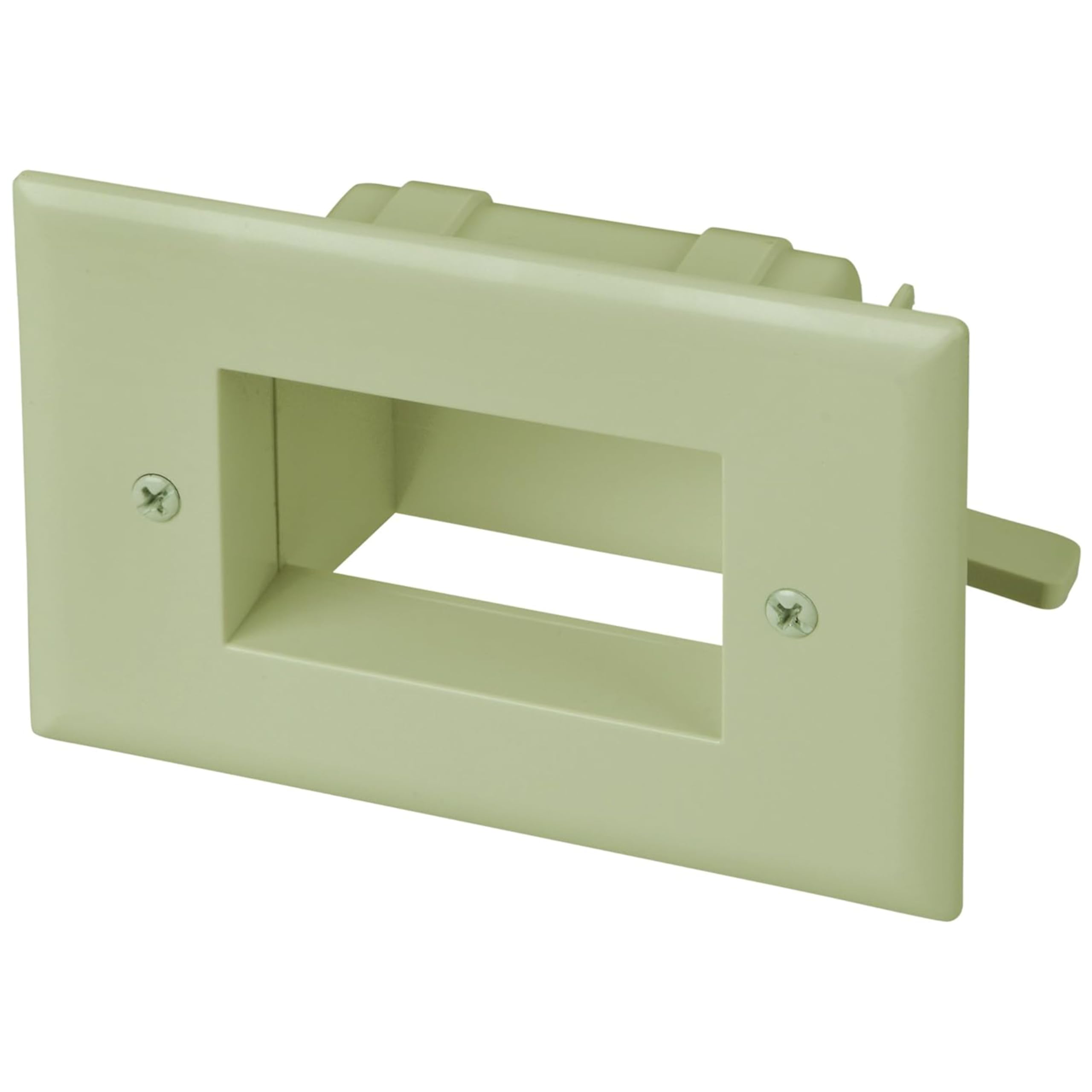 DATACOMM Electronics 45-0008-IV Easy Mount Recessed Low Voltage Cable Plate - Ivory